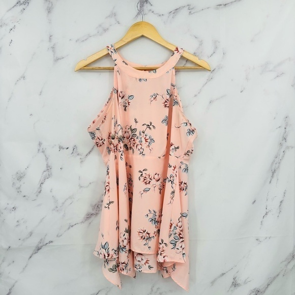 Torrid Babydoll Chablis Goddess Neck Tank - Floral Pink - Picture 3 of 6